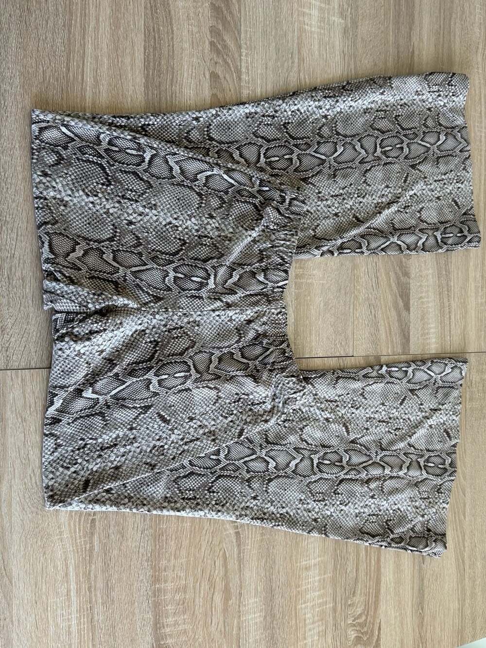 Forever 21 Snake Print High-Waisted Flare Leg Pants